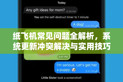 纸飞机常见问题全解析，系统更新冲突解决与实用技巧-第1张图片-纸飞机官网下载 - 安全加密的即时通讯软件 | 纸飞机官方应用