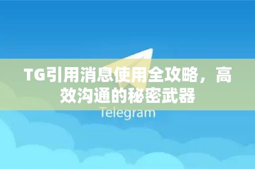 TG引用消息使用全攻略，高效沟通的秘密武器