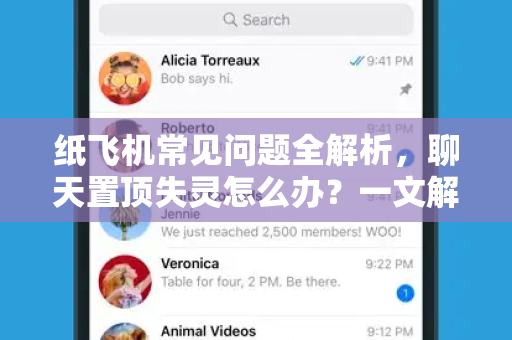 纸飞机常见问题全解析，聊天置顶失灵怎么办？一文解决所有困惑-第1张图片-纸飞机官网下载 - 安全加密的即时通讯软件 | 纸飞机官方应用