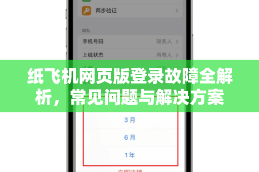 纸飞机网页版登录故障全解析，常见问题与解决方案