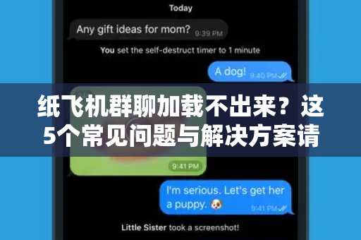 纸飞机群聊加载不出来？这5个常见问题与解决方案请收好