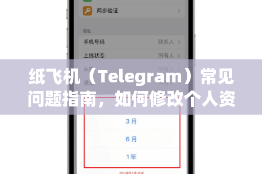 纸飞机（Telegram）常见问题指南，如何修改个人资料信息？附详细步骤与解答-第1张图片-纸飞机官网下载 - 安全加密的即时通讯软件 | 纸飞机官方应用