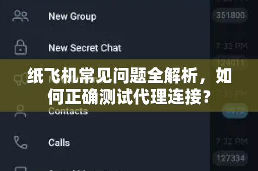 纸飞机常见问题全解析，如何正确测试代理连接？