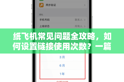 纸飞机常见问题全攻略，如何设置链接使用次数？一篇搞定！