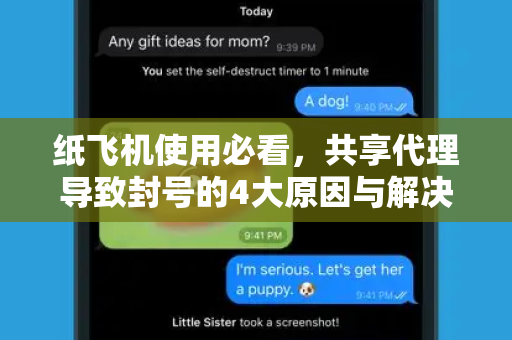 纸飞机使用必看，共享代理导致封号的4大原因与解决方案