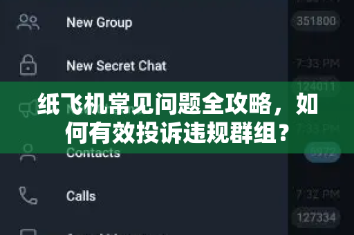 纸飞机常见问题全攻略，如何有效投诉违规群组？