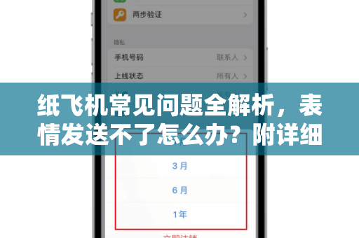 纸飞机常见问题全解析，表情发送不了怎么办？附详细解决方案