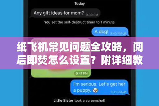纸飞机常见问题全攻略，阅后即焚怎么设置？附详细教程