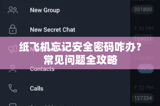 纸飞机忘记安全密码咋办？常见问题全攻略-第1张图片-纸飞机官网下载 - 安全加密的即时通讯软件 | 纸飞机官方应用