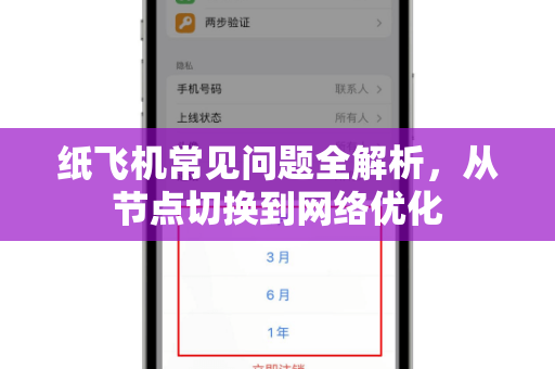 纸飞机常见问题全解析，从节点切换到网络优化